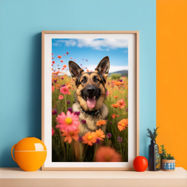 Landscape Wallart, Fancy Dog Decor,