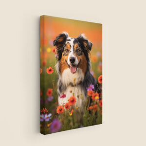 Dog Wallhanging, Landscape flowers,