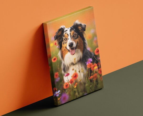 Dog Wallhanging, Landscape flowers,