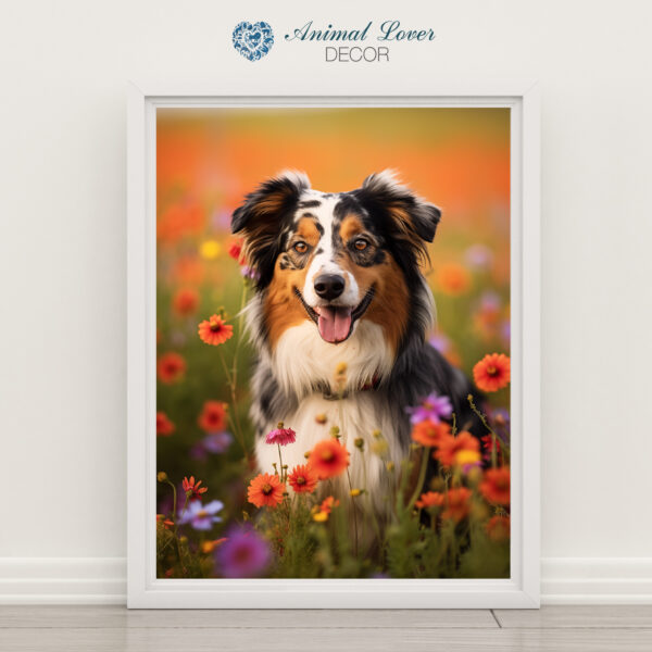 Dog Wallhanging, Landscape flowers,