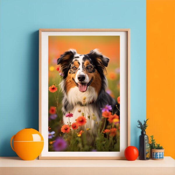 Dog Wallhanging, Landscape flowers,