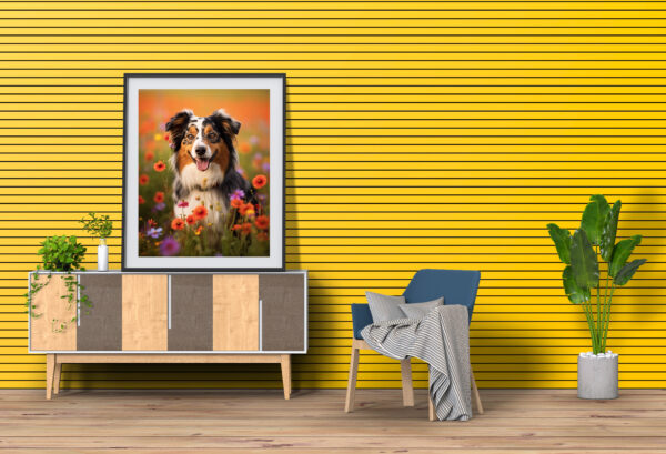 Dog Wallhanging, Landscape flowers,