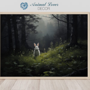 Rabbit in the woods, bunny in the woods, bunny art