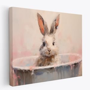 Bunny in a Bathtub CANVAS ART