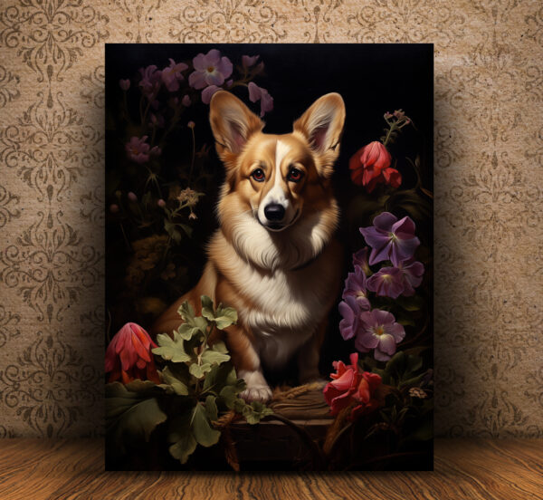 Dog on black background, Dog Wall Art