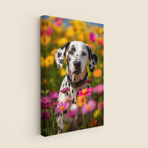 Dog in flowers, Dog artwork