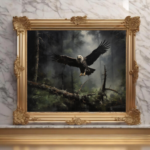 Eagle in the Forest, Living room art, Eagle gift