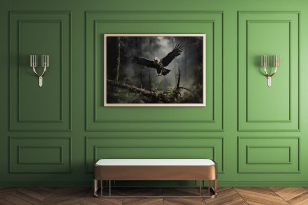 Eagle in the Forest, Living room art, Eagle gift