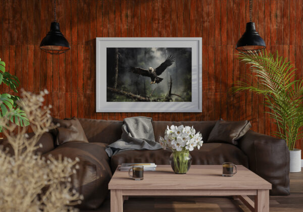 Eagle in the Forest, Living room art, Eagle gift