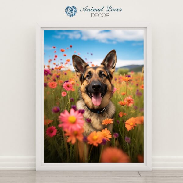 Dog Wallhanging, Landscape flowers,