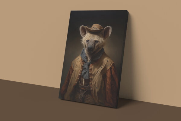 Western Hyena Art, CANVAS ART, Vintage Hyena, Cabin Decor, Hyena Art, Old West Animal, Cabin Art, Animal Decor - Image 2