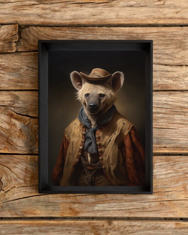 Western Hyena Art, POSTER, Vintage Hyena, Cabin Decor, Hyena Art, Old West Animal, Cabin Art, Animal Decor - Image 3