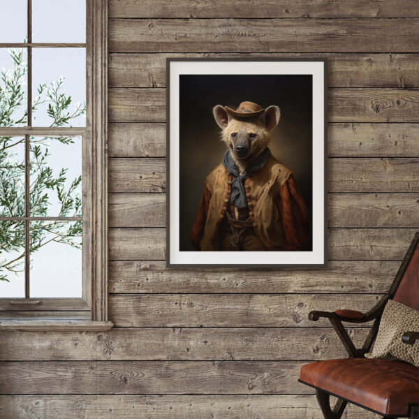 Western Hyena Art, POSTER, Vintage Hyena, Cabin Decor, Hyena Art, Old West Animal, Cabin Art, Animal Decor - Image 4