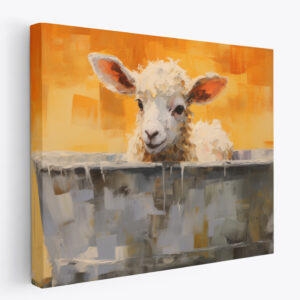 lamb in a bath tub, Lamb artwork, lamb art