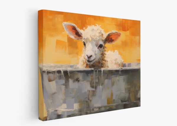 lamb in a bath tub, Lamb artwork, lamb art