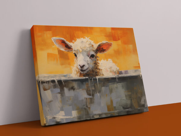 lamb in a bath tub, Lamb artwork, lamb art