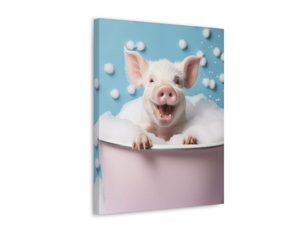 pig in a tub, pastel artwork, pig in bath tub