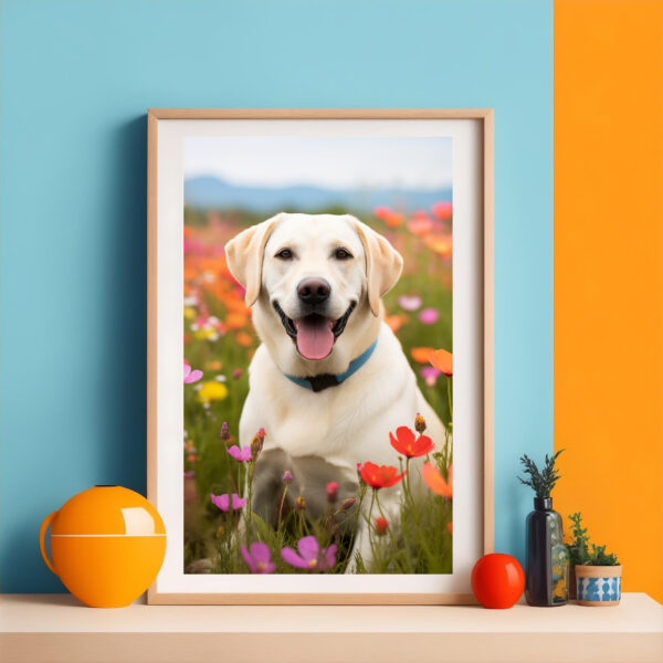 White Labrador Retriever POSTER ART, Labrador Retriever Decore, Dog Decore, Labrador Poster Art, Dog Wallart - Image 2