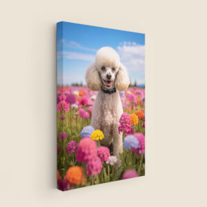 Dog-flowers-wallart, dog in flowers wall hanging