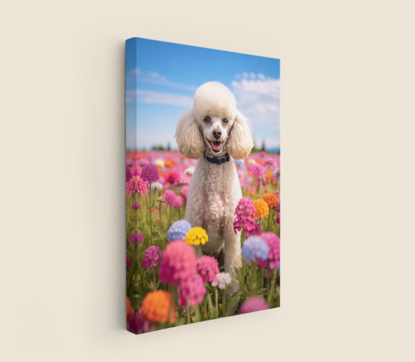 Dog-flowers-wallart, dog in flowers wall hanging