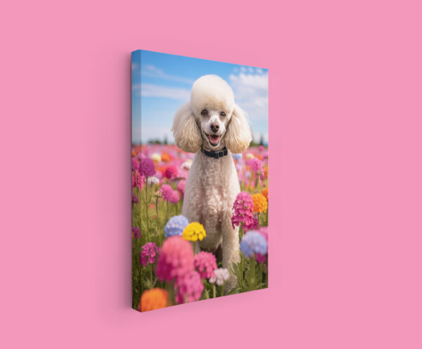 Dog-flowers-wallart, dog in flowers wall hanging