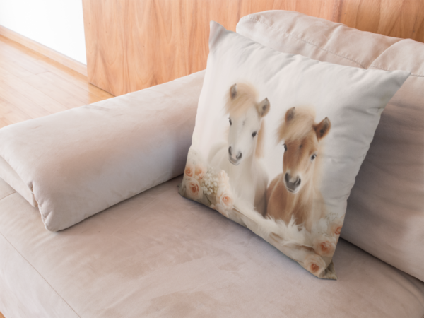 Pony Pillow, Pony Gift, Bedroom Decor, Pony Home Decore, Horse Pillow, Horse decor, Spun Polyester Square Pillow - Image 6