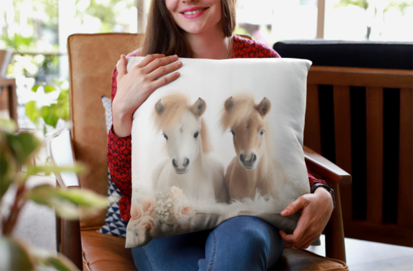 Pony Pillow, Pony Gift, Bedroom Decor, Pony Home Decore, Horse Pillow, Horse decor, Spun Polyester Square Pillow - Image 3