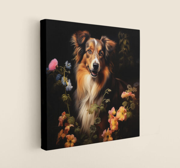 Australian Shepherd CANVAS ART Dark Cottagecore Dog Canvas Art Artful Canvas Dog Art Gift, Australian Shepherd Wallart