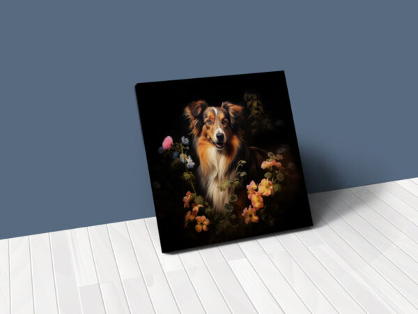 Australian Shepherd CANVAS ART Dark Cottagecore Dog Canvas Art Artful Canvas Dog Art Gift, Australian Shepherd Wallart - Image 2