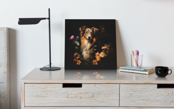 Australian Shepherd CANVAS ART Dark Cottagecore Dog Canvas Art Artful Canvas Dog Art Gift, Australian Shepherd Wallart - Image 3