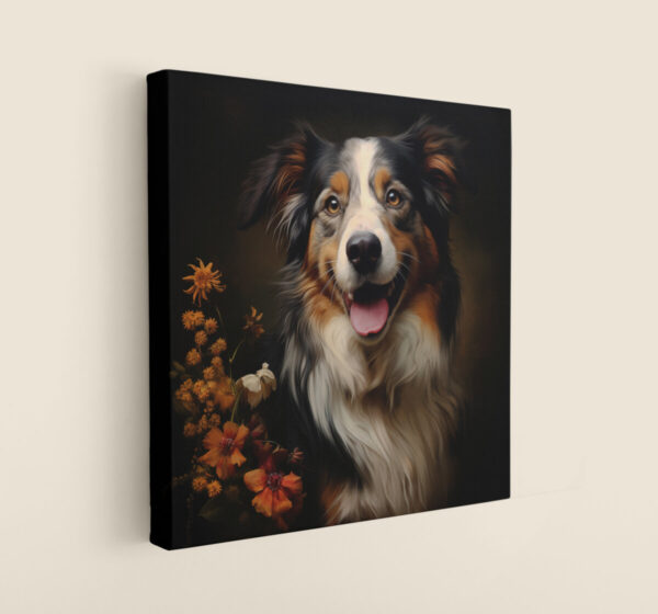 Australian Shepherd CANVAS ART | Dark Cottagecore Dog Canvas Art, Canvas Art, Dog Art Gift, Australian Shepherd Wallart