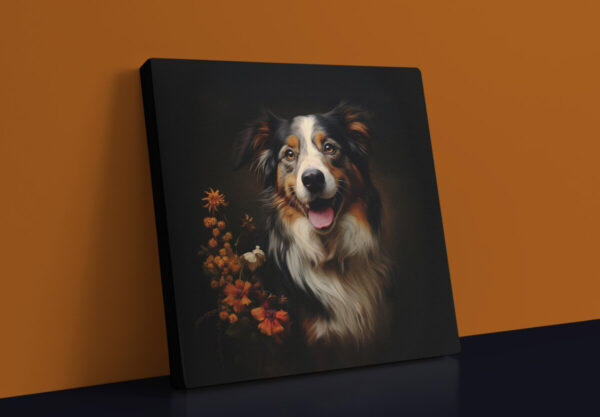 Australian Shepherd CANVAS ART | Dark Cottagecore Dog Canvas Art, Canvas Art, Dog Art Gift, Australian Shepherd Wallart - Image 4