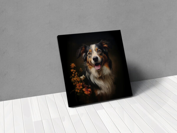 Australian Shepherd CANVAS ART | Dark Cottagecore Dog Canvas Art, Canvas Art, Dog Art Gift, Australian Shepherd Wallart - Image 2