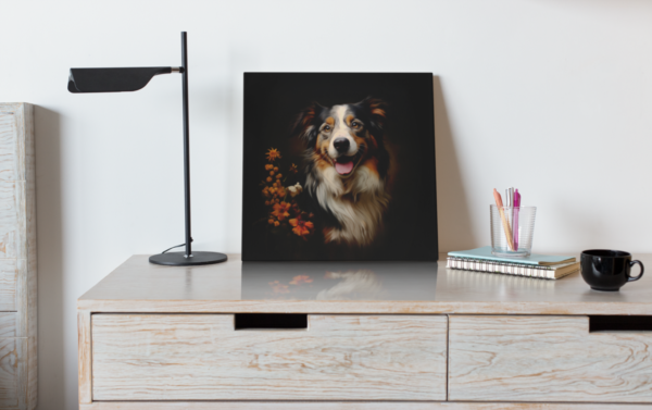 Australian Shepherd CANVAS ART | Dark Cottagecore Dog Canvas Art, Canvas Art, Dog Art Gift, Australian Shepherd Wallart - Image 6