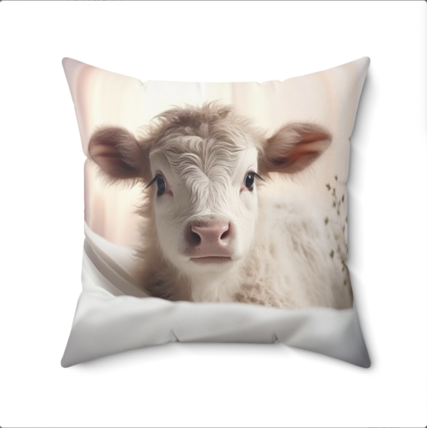 Calf Pillow, Cow Gift, Bedroom Decor, Cow Home Decore, Cow Pillow, Calf decor, Spun Polyester Square Pillow