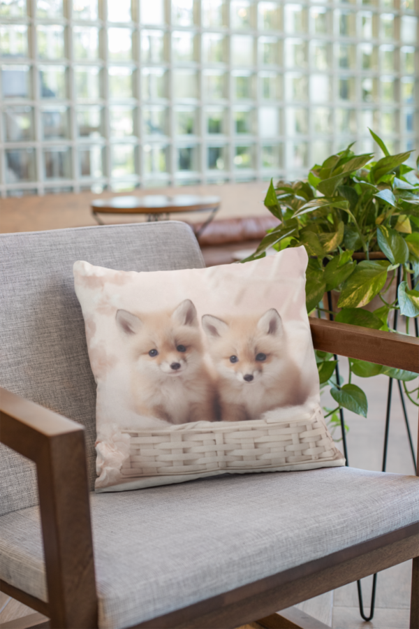 Baby Fox Pillow, Baby Fox Gift, Bedroom Decor, Baby Fox Home Decore, Fox Pillow, Fox decor, Square Pillow - Image 7