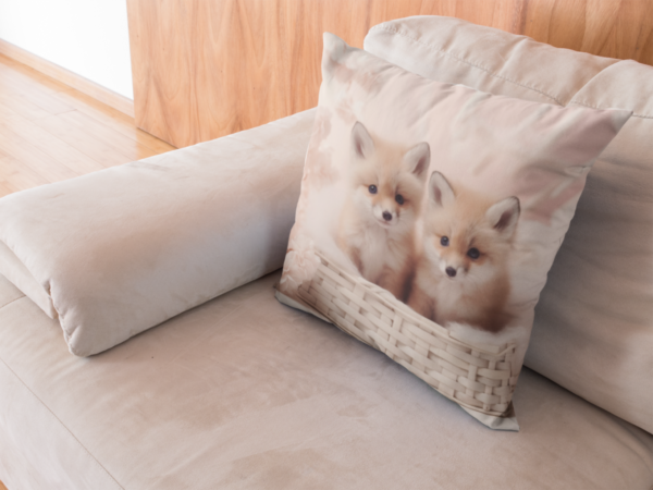 Baby Fox Pillow, Baby Fox Gift, Bedroom Decor, Baby Fox Home Decore, Fox Pillow, Fox decor, Square Pillow - Image 9