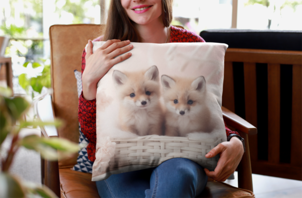 Baby Fox Pillow, Baby Fox Gift, Bedroom Decor, Fox Home Decore, Fox Pillow, Fox decor, Polyester Square Pillow - Image 6