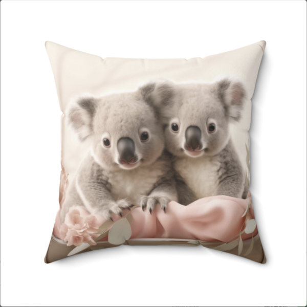 Baby Koala Pillow, Koala Gift, Bedroom Decor, Koala Bear Home Decore, Bear Pillow, Kid bedroom, Polyester Square Pillow