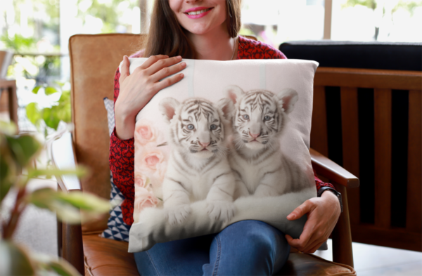 Baby Tiger Pillow, Tiger Gift, Bedroom Decor, Tiger Home Decore, Tiger Pillow, Tiger decor, Polyester Square Pillow - Image 5