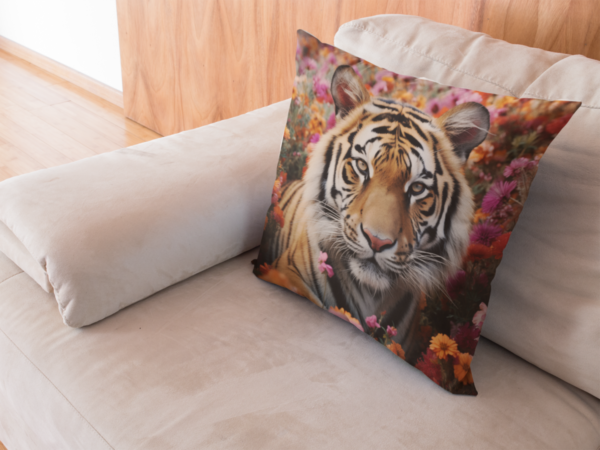 Bengal Tiger Pillow, Tiger Gift, Bedroom Decor, Bengal Tiger Home Decore, Tiger decor, Polyester Square Pillow - Image 8