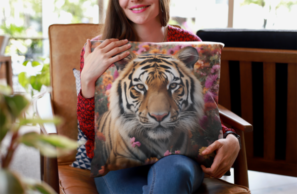 Bengal Tiger Pillow, Tiger Gift, Bedroom Decor, Bengal Tiger Home Decore, Tiger decor, Polyester Square Pillow - Image 6