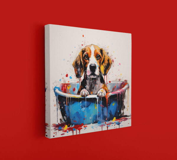 Beagle in Tub CANVAS ART | Dog Canvas Art, Artful Canvas Art, Gifted Dog Art, Colorful Dog Art, Canvas Artful Wallart - Image 8