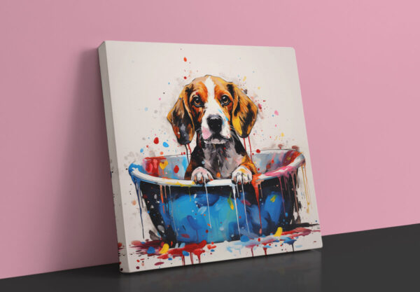 Beagle in Tub CANVAS ART | Dog Canvas Art, Artful Canvas Art, Gifted Dog Art, Colorful Dog Art, Canvas Artful Wallart - Image 7