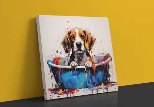 Beagle in Tub CANVAS ART | Dog Canvas Art, Artful Canvas Art, Gifted Dog Art, Colorful Dog Art, Canvas Artful Wallart - Image 6