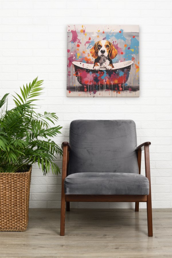 Beagle in Tub CANVAS ART | Dog Canvas Art, Artful Canvas Art, Gifted Dog Art, Colorful Beagle Art, Canvas Artful Wallart - Image 5