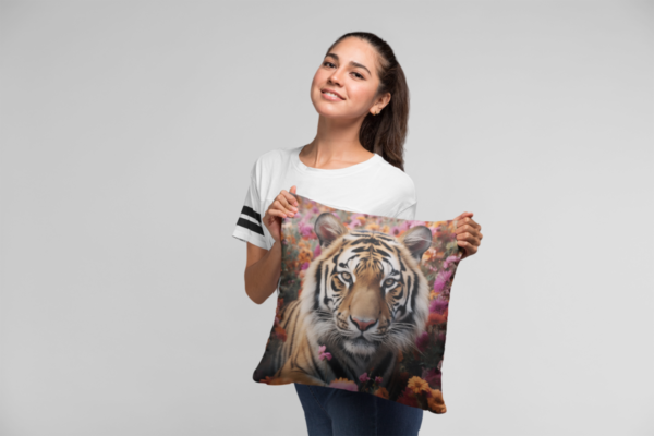 Bengal Tiger Pillow, Tiger Gift, Bedroom Decor, Bengal Tiger Home Decore, Tiger decor, Polyester Square Pillow - Image 5