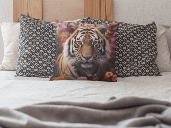 Bengal Tiger Pillow, Tiger Gift, Bedroom Decor, Bengal Tiger Home Decore, Tiger decor, Polyester Square Pillow - Image 4