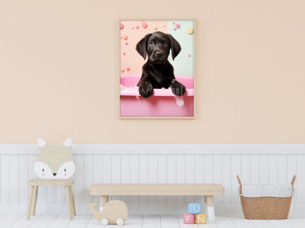 Black Labrador Retriever in a Bathtub, INSTANT DOWNLOADS, Labrador Wall Art, Bathroom Dog Art, Bathroom Decor, Dog Art - Image 4