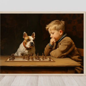 Boy and Dog Wall Art, Bedroom Art, Nursery Art